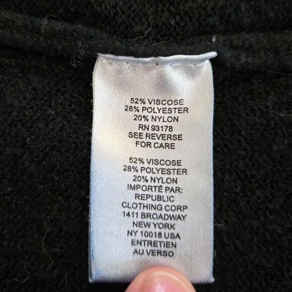 Tahari Woman Black Ribbed Hem High-Low Sweater Crew Neck Large - Picture 9 of 9